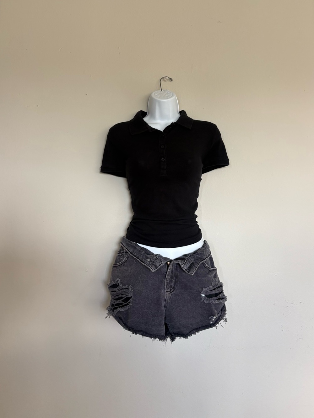 Old Navy Solid Black Short Sleeve Polo Shirt XS